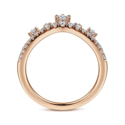 Best Gabriel & Co. 14K Rose Gold Curved Diamond Anniversary Band - 0.4 ct