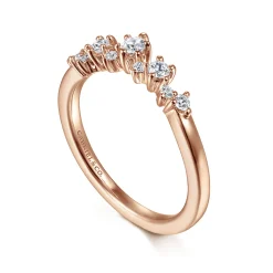 Online Gabriel & Co. 14K Rose Gold Curved Diamond Anniversary Band - 0.25 ct