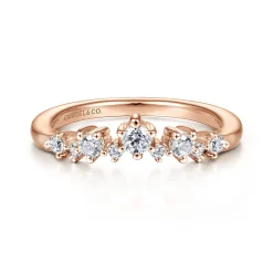 Online Gabriel & Co. 14K Rose Gold Curved Diamond Anniversary Band - 0.25 ct