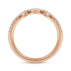Gabriel & Co. 14K Rose Gold Curved Diamond Wedding Band - 0.17 ct