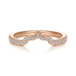 Gabriel & Co. 14K Rose Gold Curved Diamond Wedding Band - 0.17 ct