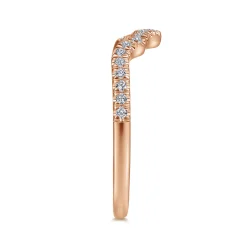 Gabriel & Co. 14K Rose Gold Curved Diamond Wedding Band - 0.17 ct