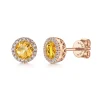 New Gabriel & Co. 14K Rose Gold Diamond and Citrine Earrings