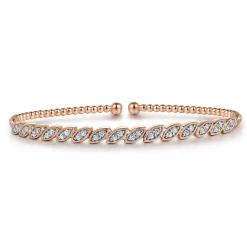 Hot Gabriel & Co. 14K Rose Gold Diamond Bangle