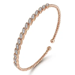 Hot Gabriel & Co. 14K Rose Gold Diamond Bangle