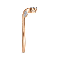 Gabriel & Co. 14K Rose Gold Diamond Cluster Chevron Ring
