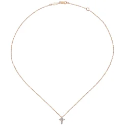 New Gabriel & Co. 14K Rose Gold Diamond Cross Necklace