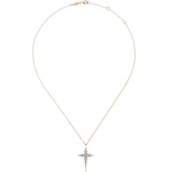 Clearance Gabriel & Co. 14K Rose Gold Diamond Cross Pendant Necklace
