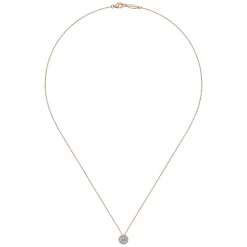 Hot Gabriel & Co. 14K Rose Gold Diamond Halo Pendant Necklace