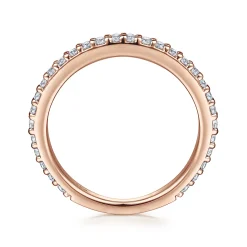 Hot Gabriel & Co. 14K Rose Gold Diamond Ladies Stackable Ring