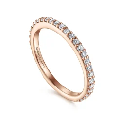 Hot Gabriel & Co. 14K Rose Gold Diamond Ladies Stackable Ring