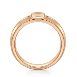 Discount Gabriel & Co. 14K Rose Gold Diamond Mens Engagement Ring in High Polished Finish