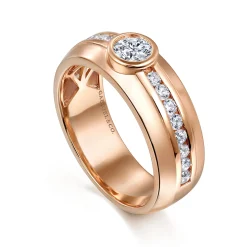 New Gabriel & Co. 14K Rose Gold Diamond Mens Engagement Ring in High Polished Finish