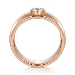 New Gabriel & Co. 14K Rose Gold Diamond Mens Engagement Ring in High Polished Finish