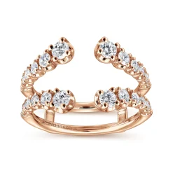 New Gabriel & Co. 14K Rose Gold Diamond Ring Enhancer - 0.85 ct
