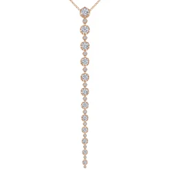 Gabriel & Co. 18K Rose Gold Diamond Station Y Necklace