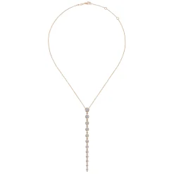 Gabriel & Co. 18K Rose Gold Diamond Station Y Necklace