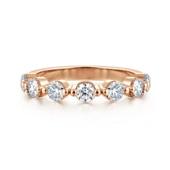 Gabriel & Co. 14K Rose Gold Double Prong Diamond Anniversary Band - 0.75 ct