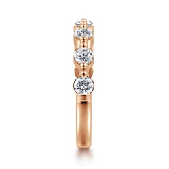 Gabriel & Co. 14K Rose Gold Double Prong Diamond Anniversary Band - 0.75 ct