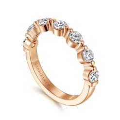 Gabriel & Co. 14K Rose Gold Double Prong Diamond Anniversary Band - 0.75 ct