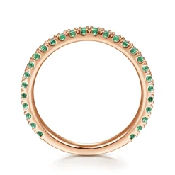 Online Gabriel & Co. 14K Rose Gold Emerald Stackable Ring