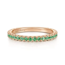 Online Gabriel & Co. 14K Rose Gold Emerald Stackable Ring