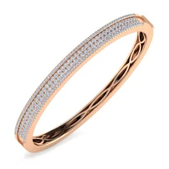 Hot Gabriel & Co. 14K Rose Gold Four Row Diamond Bangle