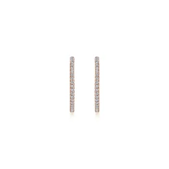 Outlet Gabriel & Co. 14K Rose Gold French Pave 20mm Round Inside Out Diamond Hoop Earrings