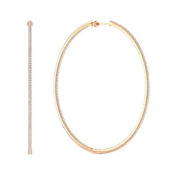 Online Gabriel & Co. 14K Rose Gold French Pave 80mm Round Inside Out Diamond Hoop Earrings