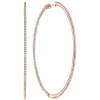 Outlet Gabriel & Co. 14K Rose Gold French Pave 70mm Round Inside Out Diamond Classic Hoop Earrings