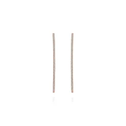New Gabriel & Co. 14K Rose Gold French Pave 60mm Round Inside Out Diamond Classic Hoop Earrings