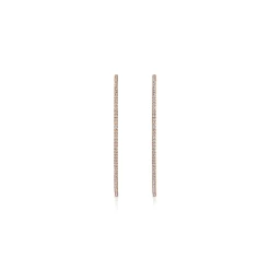 Sale Gabriel & Co. 14K Rose Gold French Pave 50mm Round Inside Out Diamond Classic Hoop Earrings
