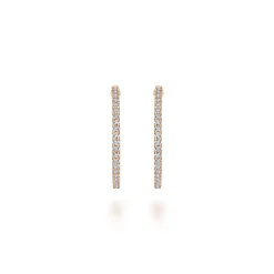 Gabriel & Co. 14K Rose Gold French Pave 30mm Round Inside Out Diamond Hoop Earrings