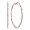 Outlet Gabriel & Co. 14K Rose Gold French Pave 50mm Round Inside Out Diamond Hoop Earrings