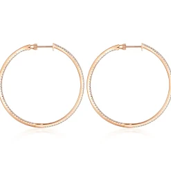 Online Gabriel & Co. 14K Rose Gold French Pave 50mm Round Inside Out Diamond Hoop Earrings