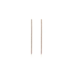 Discount Gabriel & Co. 14K Rose Gold French Pave 60mm Round Inside Out Diamond Classic Hoop Earrings