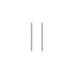 Sale Gabriel & Co. 14K Rose Gold French Pave 30mm Round Inside Out Diamond Hoop Earrings
