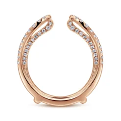 Clearance Gabriel & Co. 14K Rose Gold French Pave Set Diamond Ring Enhancer - 0.6 ct