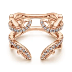 Outlet Gabriel & Co. 14K Rose Gold French Pave Set Diamond Ring Enhancer - 0.35 ct