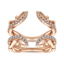 Outlet Gabriel & Co. 14K Rose Gold French Pave Set Diamond Ring Enhancer - 0.35 ct