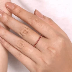 Sale Gabriel & Co. 14K Rose Gold Garnet Stackable Ring
