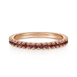 Sale Gabriel & Co. 14K Rose Gold Garnet Stackable Ring