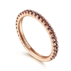 Sale Gabriel & Co. 14K Rose Gold Garnet Stackable Ring