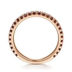 Sale Gabriel & Co. 14K Rose Gold Garnet Stackable Ring