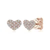 Sale Gabriel & Co. 14K Rose Gold Heart Shaped Pave Diamond Stud Earrings