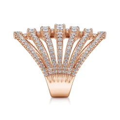 Outlet Gabriel & Co. 18K Rose Gold Layered Diamond Fan Wide Band Ring