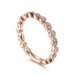 Outlet Gabriel & Co. 14K Rose Gold Marquise and Round Station Diamond Ring