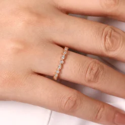 Outlet Gabriel & Co. 14K Rose Gold Marquise and Round Station Diamond Ring