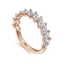 Discount Gabriel & Co. 14K Rose Gold Marquise Diamond Anniversary Band - 1.46 ct