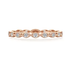 Clearance Gabriel & Co. 14K Rose Gold Marquise Station Diamond Stackable Ring